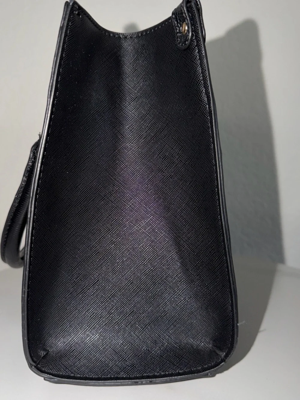 ALDO Black Satchel with Snake-Print Center and Gold Medallion